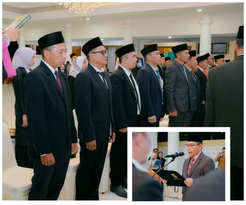 Foto Suasana Pelantikan 21 Pejabat Pemda Lotim Yang Dipimpin Wabup Ir. H. Moh. Edwin Hadiwijaya, MM & Dihadiri Oleh Bupati Drs. H. Haerul Warisin, M.Si, Senin (19/10/2026) (PKP Lotim)